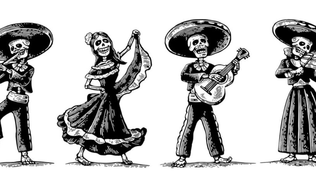 dia de los muertos dancing skeletons
